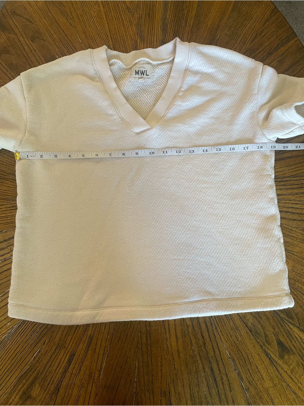 Madewell Cream V-Neck Short Sleeve Top - Picture 6 of 8